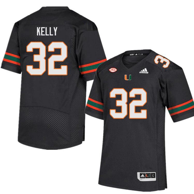 Men #32 Nyjalik Kelly Miami Hurricanes College Football Jerseys Sale-Black
